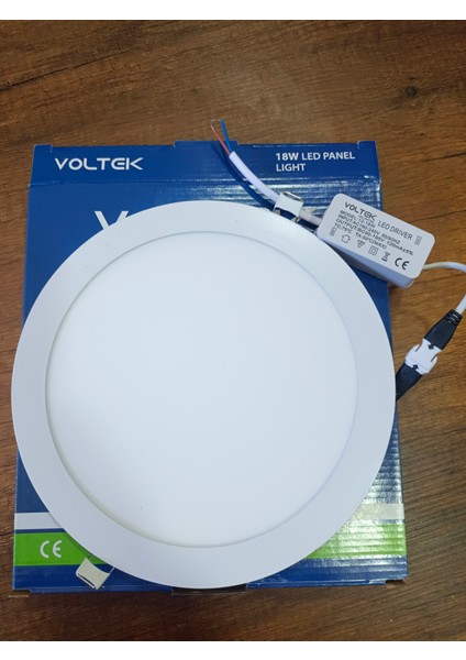 18W 8” Yuvarlak Slim LED Panel Armatür Gün Işığı 3000 K