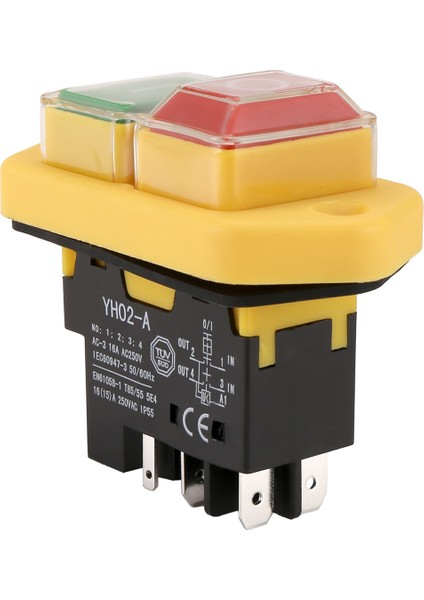 YH02-A Elektromanyetik Anahtar 220V 15A 5pın Başlatma Butonu (Yurt Dışından)
