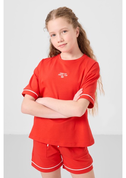 Fiesta Pamuklu Yumuşak Dokulu Standart Fit Basic Kız Çocuk Şort Takım - 75183