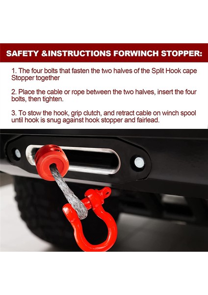 Atv Suv Orv Kırmızı ile Uyumlu 4 Adet Vinç Durdurucu (Yurt Dışından) fiyatları