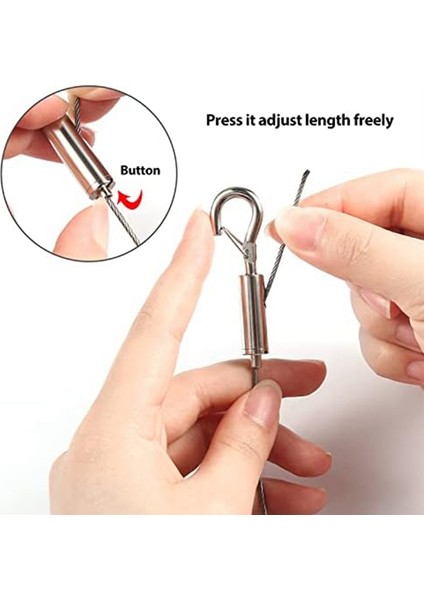 4 Adet 2m X1.5mm Ayarlanabilir Resim Askısı - Paslanmaz Çelik Tel Halat (Yurt Dışından)