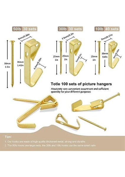3 Boyutlu Resim Kancaları, 4.5kg/13.6kg/22.7kg Alçıpan Için Resim Kancaları (Yurt Dışından)