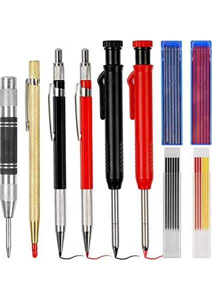 10'lu Paket Marangoz Kalemi ve Kalemtıraş (Yurt Dışından)