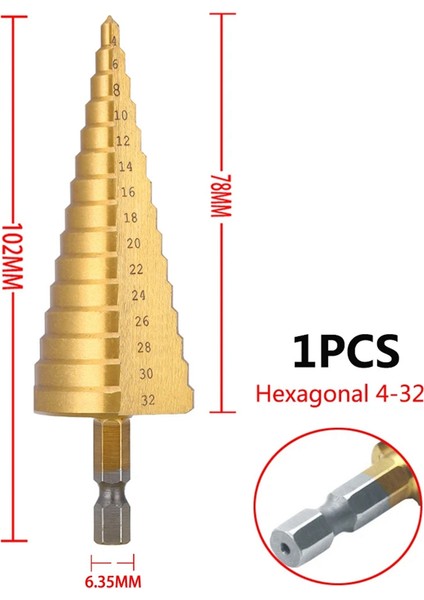 4-32MM Hss Düz Yivli Kademeli Matkap Ucu (Yurt Dışından)