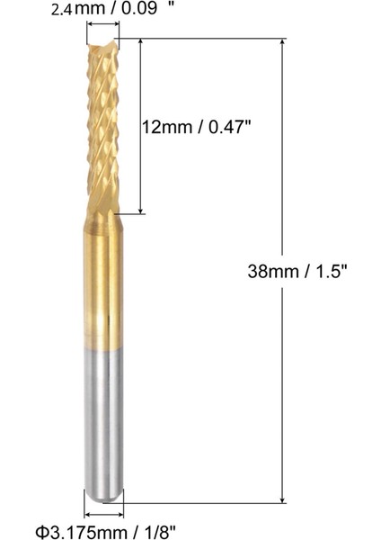 Pcb Makinesi Için 10 Adet Titanyum Kaplama Karbür, 1/8 Inç Şaft 2.4mm (Yurt Dışından)