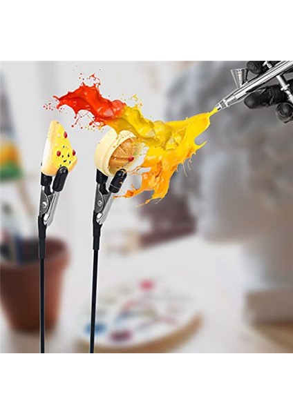Airbrush Püskürtme Için Timsah Klips Çubukları ve 1 Adet Temizleme Fırçası (Yurt Dışından)