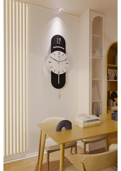 Antrasit-Gümüş Milano Time Modern Dekoratif Metal Camlı Duvar Saati