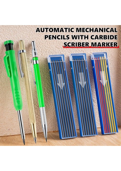 Mimar Dıy Projeleri Için Carpenter Mekanik Kalem 2'si 1 Arada Set (Yurt Dışından)