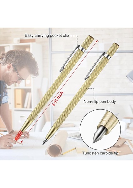 Mimar Dıy Projeleri Için Carpenter Mekanik Kalem 2'si 1 Arada Set (Yurt Dışından)