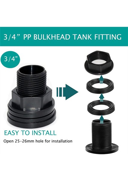 Pvc Bölme Bağlantı Parçası Çift Dişli Bölme Su Tankı Bağlantı Parçası (Yurt Dışından)