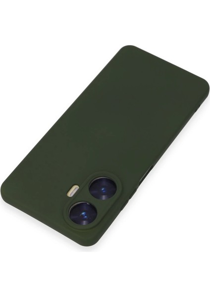 Realme C55 Kılıf Nano Içi Kadife Silikon - Koyu Yeşil Bstmy