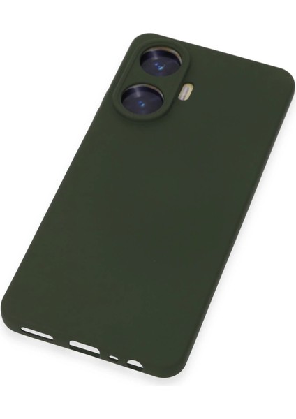 Realme C55 Kılıf Nano Içi Kadife Silikon - Koyu Yeşil Bstmy