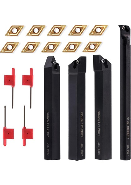 1/2ın Shank 14 Adet Kit-4 Adet Takım Tutucu 10 Adet DCMT21.51 Karbür Uç (Yurt Dışından)