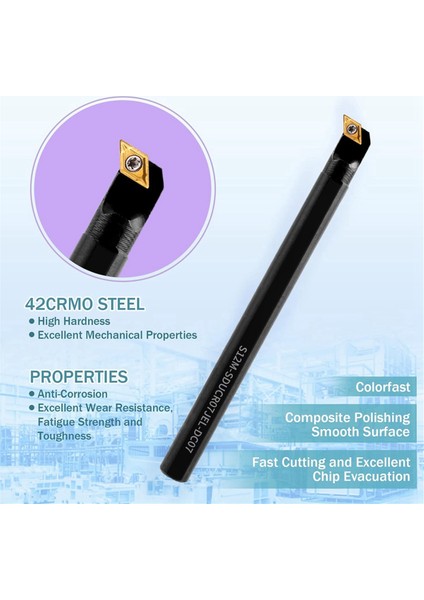 1/2ın Shank 14 Adet Kit-4 Adet Takım Tutucu 10 Adet DCMT21.51 Karbür Uç (Yurt Dışından)