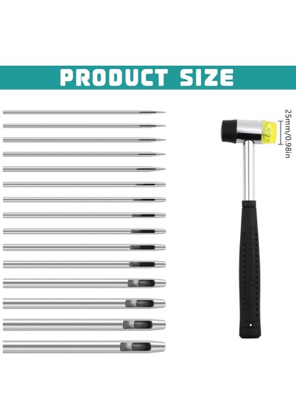 15 Parça Delgeç Seti, Deri Delgeç Seti, 0,5 mm Ila 6 mm (Yurt Dışından)