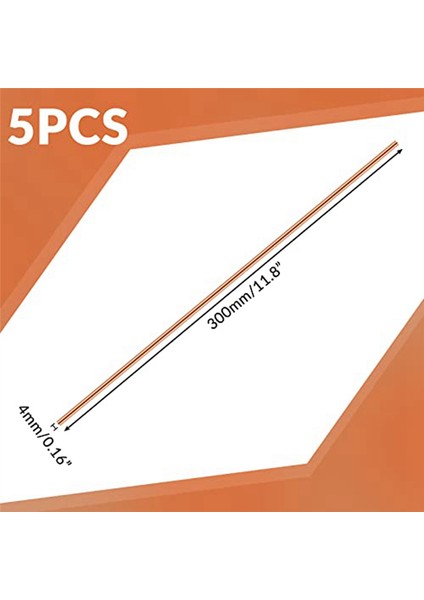 Saf Bakır Yuvarlak Çubuk 11.8 Inç Uzunluk Bakır Çubuk (5 Adet, 6 mm Çap) (Yurt Dışından)