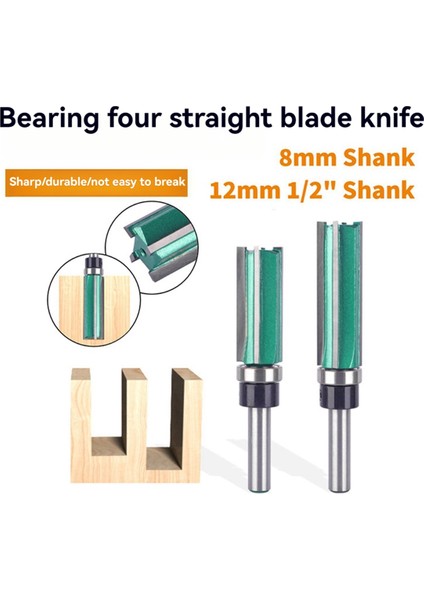 2'li Paket Dört Kenarlı Düz Bıçak 4 Dişli Yivli Sap 12 mm (Yurt Dışından)