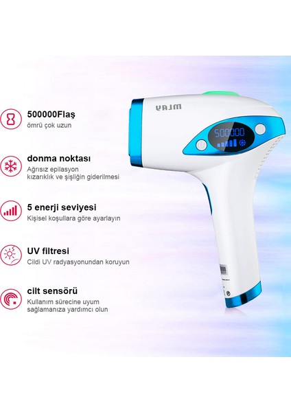 Ipl Lazer Epilasyon Tüy Alma Cihazı Yüz+Vücut+Hassas Bölge Kullanımı, Değiştirilebilir Lamba Başlığı Ipl Cihazları