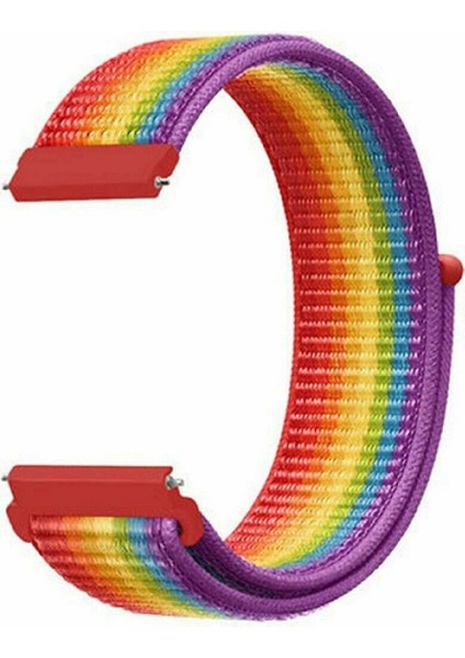 Huawei Watch Gt5 Pro 46MM ile Uyumlu Kordon Cırt Cırtlı Spor Kumaş Kayış