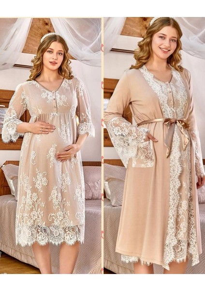 Birolgaye Cossy By Aqua 24171-24173 Vizon Hamile Lohusa Gecelik Sabahlık Tk fırsatları