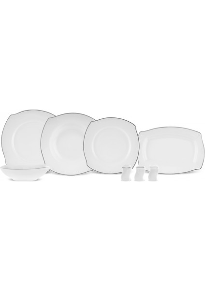 Square Bone Eterno 53 Parça 12 Kişilik Yemek Takımı Platin modelleri