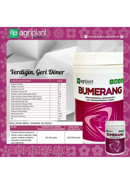 Bumerang 500 gr Çiçeklendirici fiyatları