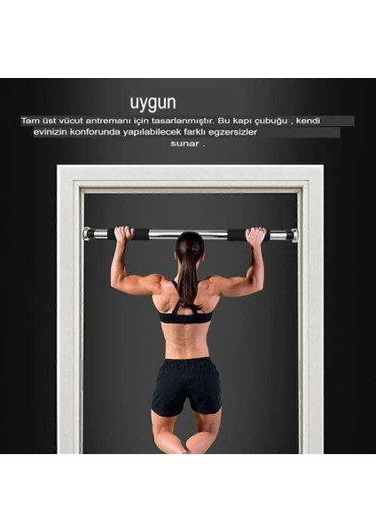 Barfiks Çubuğu 60-100 cm Çift Süngerli Ayarlanabilir Barfiks Çekme Demiri Barfiks Aleti