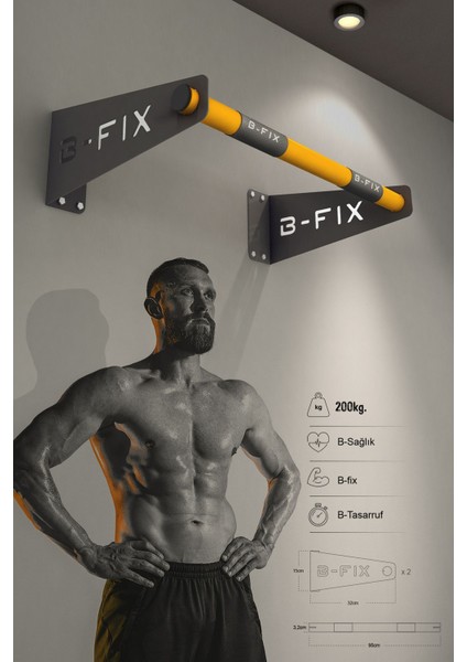 Barfiks Aleti - Barfiks Demiri - Barfix Çubuğu (Gri)
