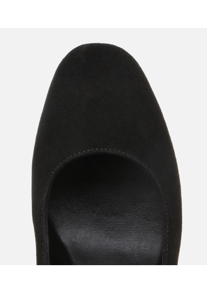 01AYH309900A100 KADIN Süet Deri Siyah Rahat Kalın Topuklu Ayakkabı fırsatları