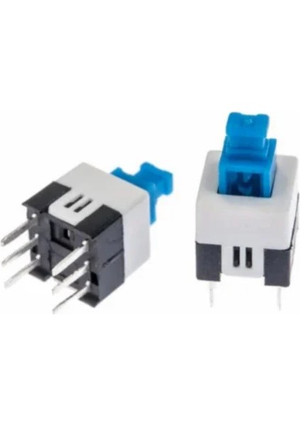 Tactile Push Button On - Off Anahtarlı Switch 7x7 mm 6 Bacaklı Kilitli