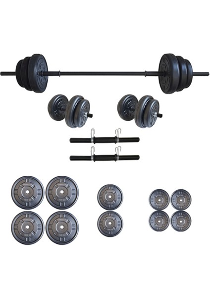 Halter Seti Dambıl Seti Ağırlık ve Vücut Geliştirme Aleti 55 kg