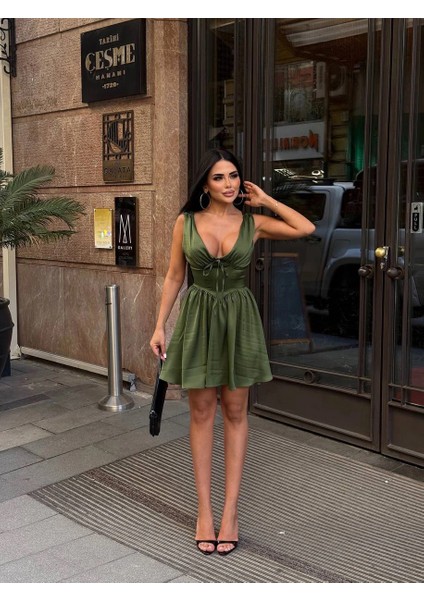 Rıona Korse Detay Saten Elbise modelleri