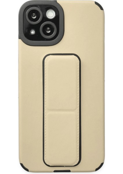 Iphone 14 Plus Kılıf Mega Standlı Silikon - Gold Bstmy