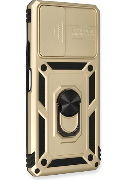 Xiaomi Redmi Note 10 Pro Kılıf Pars Lens Yüzüklü Silikon - Gold Bstmy