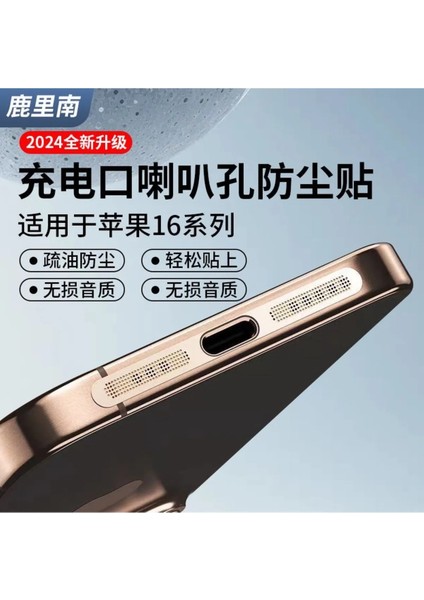 Iphone 16PRO-16 Promax Çöl Titanyum Toz ve Kir Önleyici Filtre Mikrofon , Hoparlör, Şarj Koruma