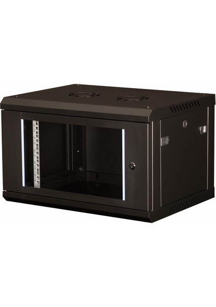 6u 19" Duvar Tipi Rack Kabinet – Genişlik: 600 mm | Derinlik: 450 mm – Siyah (Demonte)