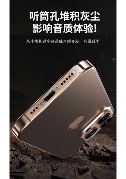 Iphone 16PRO-16 Promax Çöl Titanyum Toz ve Kir Önleyici Filtre Mikrofon , Hoparlör, Şarj Koruma