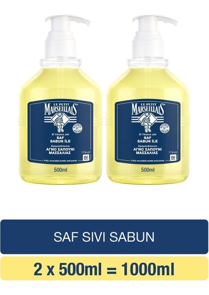 Saf Sıvı Sabun 500 ml x 2 adet