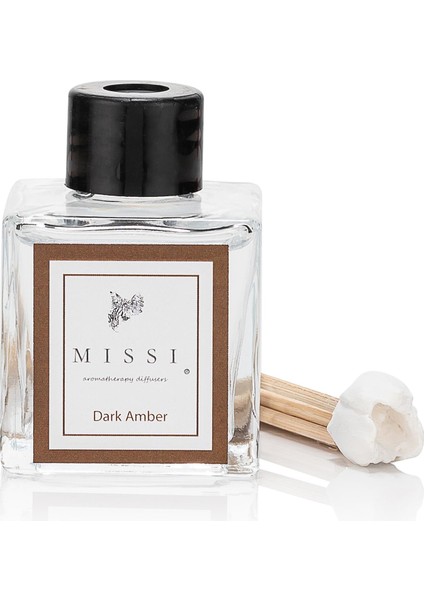 50 ml Kare Şişe Dark Amber Bambu Çubuklu Oda Kokusu