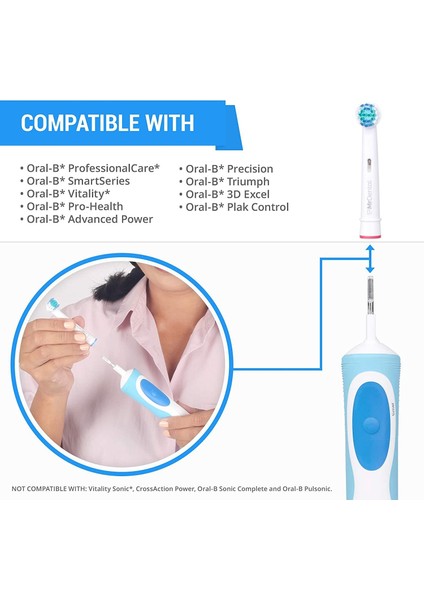 Oral-B Için Yedek Diş Fırçası Kafaları, Oral B Braun Elektrikli Diş Fırçası ve Şarjlı Diş Fırçası 4 Adet Başlık
