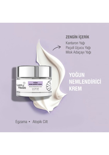 Yoğun Nemlendirici Krem 50 ml Saf İçerikli, 5 Aromatik Yağlı, Ekstra Nem