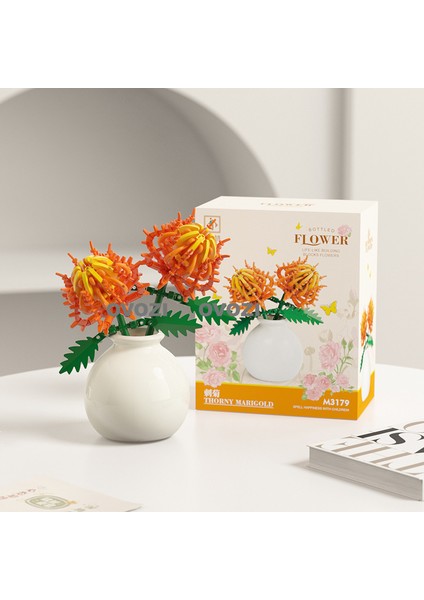 Çiçek Vazosu Yapı Taşı Oyuncakları (Yurt Dışından)