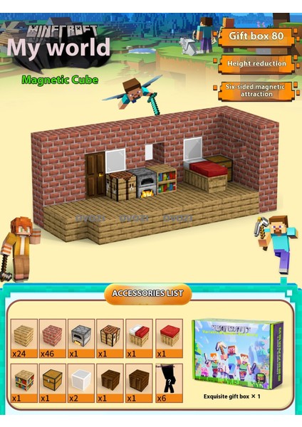 Benim Dünyam Manyetik Küp Yapı Taşları Puzzle Yapboz Oyuncaklar (Yurt Dışından)