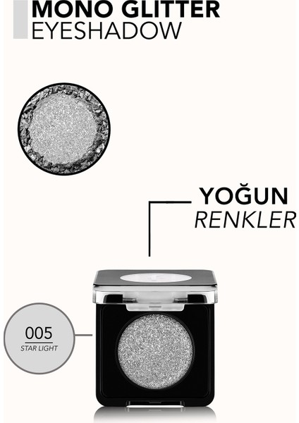 Mono Yüksek Pigmentli & Doğal Işıltılı Kompakt Göz Farı (005 Starlight) 8682536095679