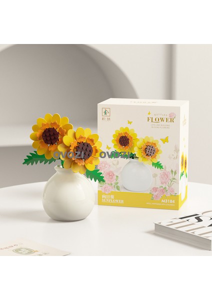 Çiçek Vazosu Yapı Taşı Oyuncakları (Yurt Dışından)