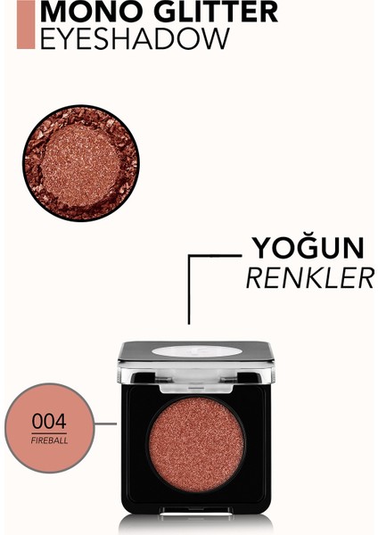 Mono Yüksek Pigmentli & Doğal Işıltılı Kompakt Göz Farı (004 Fireball) 8682536095655