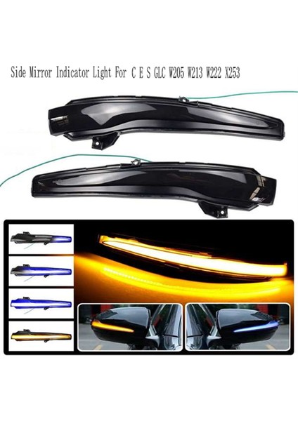 Mercedes-Benz Ces Glc W205 W213 W222 X253 Için Dinamik Dönüş Sinyali Sinyal Lambası Sıralı Yan Ayna Gösterge Işığı (Yurt Dışından)