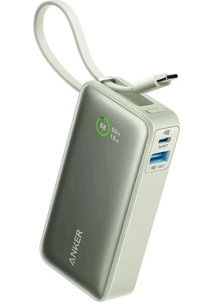 545 Nano 10.000 Mah Powerbank (30W , Dahili Usb-C Kablosu) - Yeşil