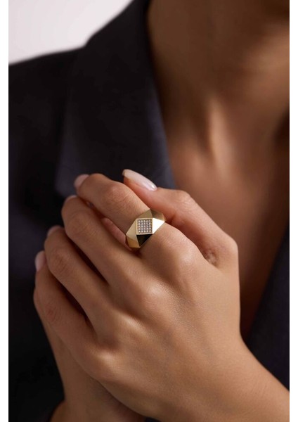 Geometric Stone Yüzük