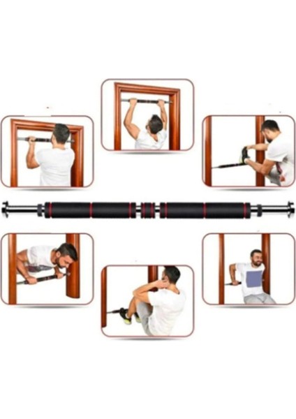 Barfiks Çubuğu 60-100 cm Çift Uzun Süngerli Ayarlanabilir Barfiks Çekme Demiri Barfiks Aleti